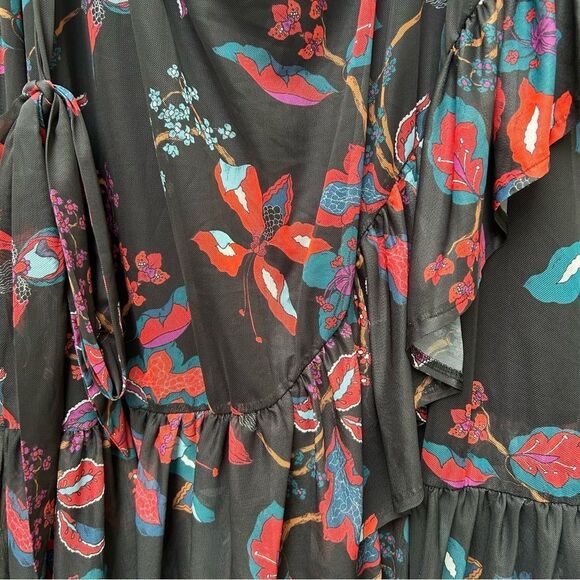 JUNAROSE Flower Printed Mesh Skirt Size 3X - Picture 5 of 6